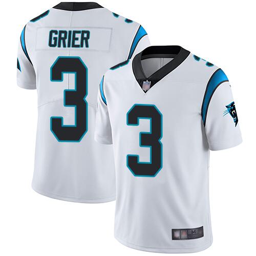 Men's Carolina Panthers #3 Will Grier 2019 White Vapor Untouchable NFL Limited Stitched Jersey